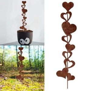 Decorative Metal Heart Rusty Stake Antique Design Ground Stake For Outdoor Garden Lawns Patios Landscape Decoration