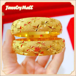 FCrantai leher emas 916 Genuine 9999 Real Gold Bangle Hollow Stars Gold Bracelet Wedding Buckle Gold Bracelet 3D Hard Gold Bracelet for women