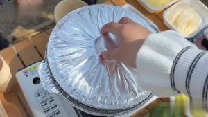 Tin foil tray 锡纸盘 锡纸锅户外露营一次性锅烧烤火锅外卖打包盒专用圆形可明火铝箔锅Tin foil tray Tin foil pot outdoor camping pot barbecue hot pot takeout special round can open flame aluminum foil pot