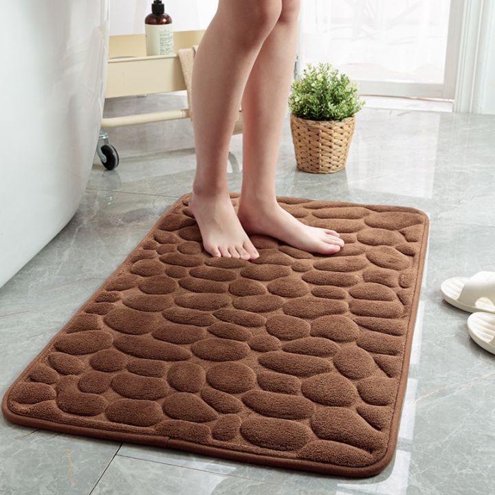 Keset Kaki Anti Selip Motif Batu Bahan Serap Air