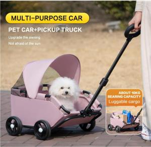 "Local Stock" Foldable 4-Wheel Dog Stroller with Sun Canopy – Pet Stroller for Travel Shopping Walking and Playtime for Small Dogs and Cats