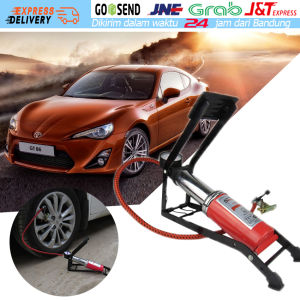 2 Tabung Pompa Angin Darurat & Pompa Injak Kaki Darurat Foot Pump untuk Ban Motor, Mobil & Sepeda