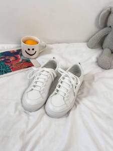 (ส่งฟรี) พร้อมส่งในไทยทุกวัน รองเท้าผ้าใบหนังเกรดดี รุ่น Soft สีขาว ใส่เรียน ใส่เที่ยว ใส่ทำงาน