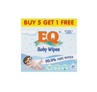 EQ Wipes 99.9% Pure Water 90s 5+1