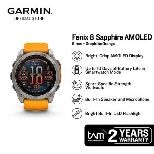 Garmin Fenix 8 Sapphire AMOLED 51mm - Graphite/Orange