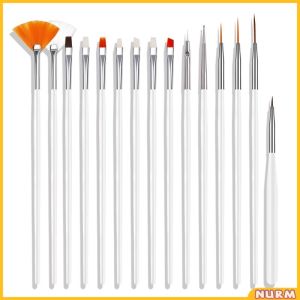 Nurm Professional Nail Art Design Painting Set 15 pcs Acrylic Oil Watercolors Artist Paint Brushes