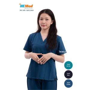 𝐒𝐜𝐫𝐮𝐛𝐬 NỮ MÀU XANH COBAN - Chất cotton mềm mại không nhăn thoáng mát - bộ quần áo