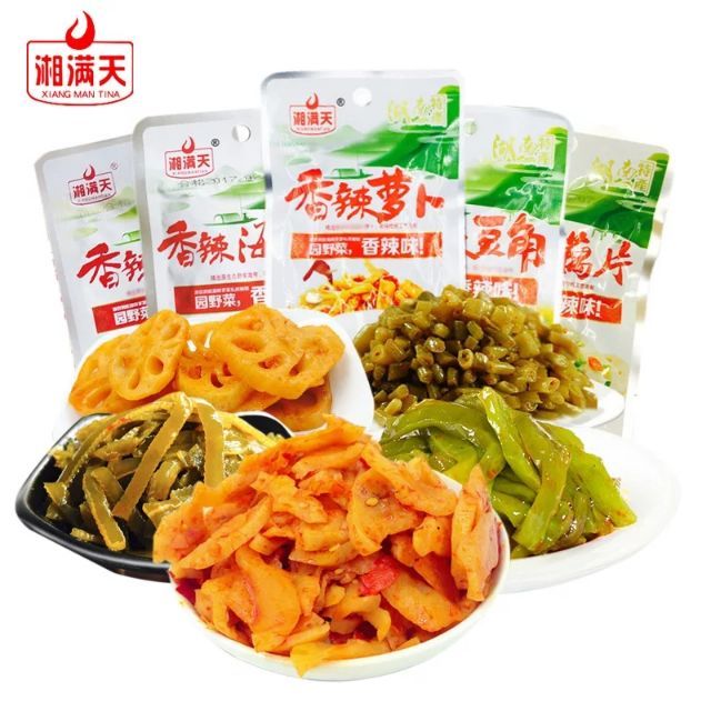 湘满天香辣萝卜酸豆角莴笋海带丝金针菇外婆菜特产酱腌下饭菜 | Lazada