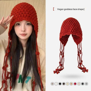 Winter Cap Warmth Effect Tassels Turban Straps Sense of Style Ear Protection Vintage Full of Personality