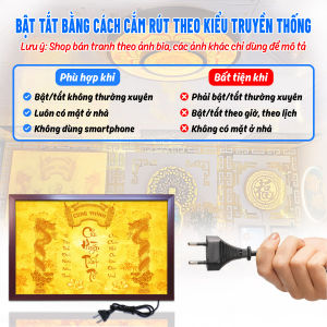 Đèn Hào Quang Cửu Huyền Thất Tổ In Tranh Trúc Chỉ Ngang CHÂN THIỆN MỸ Trang Trí Phòng Thờ Bàn Thờ Treo Tường TC-TN-89