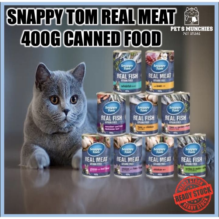 Snappy Tom Real Meat 400g Cat Canned Food Tin Makanan Kucing Basah