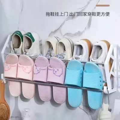 Wall Mounted Shoe Organizer Slippers Rack Kitchen Organizer Hanging Rack Bathroom Rack Furniture