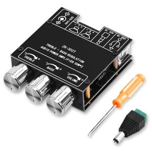(HD1)ZK-302T Bluetooth 5.1 Amplifier Board 2.0 Stereo Treble Bass Audio AMP Module DC 9-24V Elite