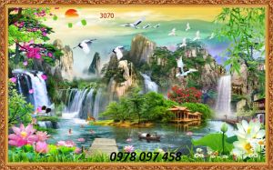 Tranh phòng khách - phong cảnh thiên nhiên giao hòa