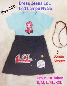 Dress Jeans LoL Lampu Nyala + Gesper