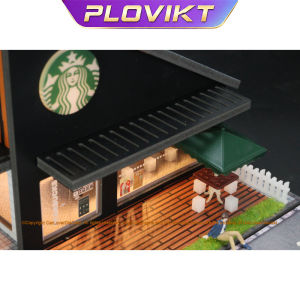 BEXON Hub G-Fans Model 1:64 Starbucks Building Diorama Model With Lights (710025) PVC Material For Collections Display Kids Toys