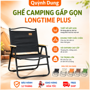 Ghế Camping Gấp Gọn Longtime Plus - Ghế CafeDã Ngoại Khung Thép Chắc Chắn Vải Oxford 600D Hai Lớp Dày Dặn Bền Bỉ