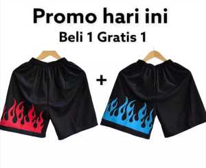 BELI 1 DAPAT 4 CELANA OLAHRAGA PRIA DEWASA API / CELANA SANTAI PANTAI MOTIF API PENDEK BAYAR DI TEMPAT COD