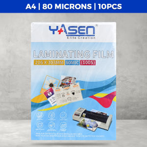 Yasen Laminating Film A4 10PCS 80/125/250 Microns Waterproof for Photos ID Cards Prints