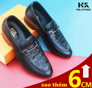 Giày tây nam tăng chiều cao - kiểu dáng trẻ chung - lịch sự - da bò thật 100% - bảo hành 12 tháng