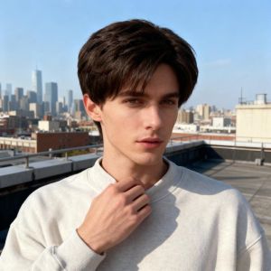Foreign trade European and American wigs Mens medium short straight hair High temperature silk fashion wigs Headgear Good things Plant grass