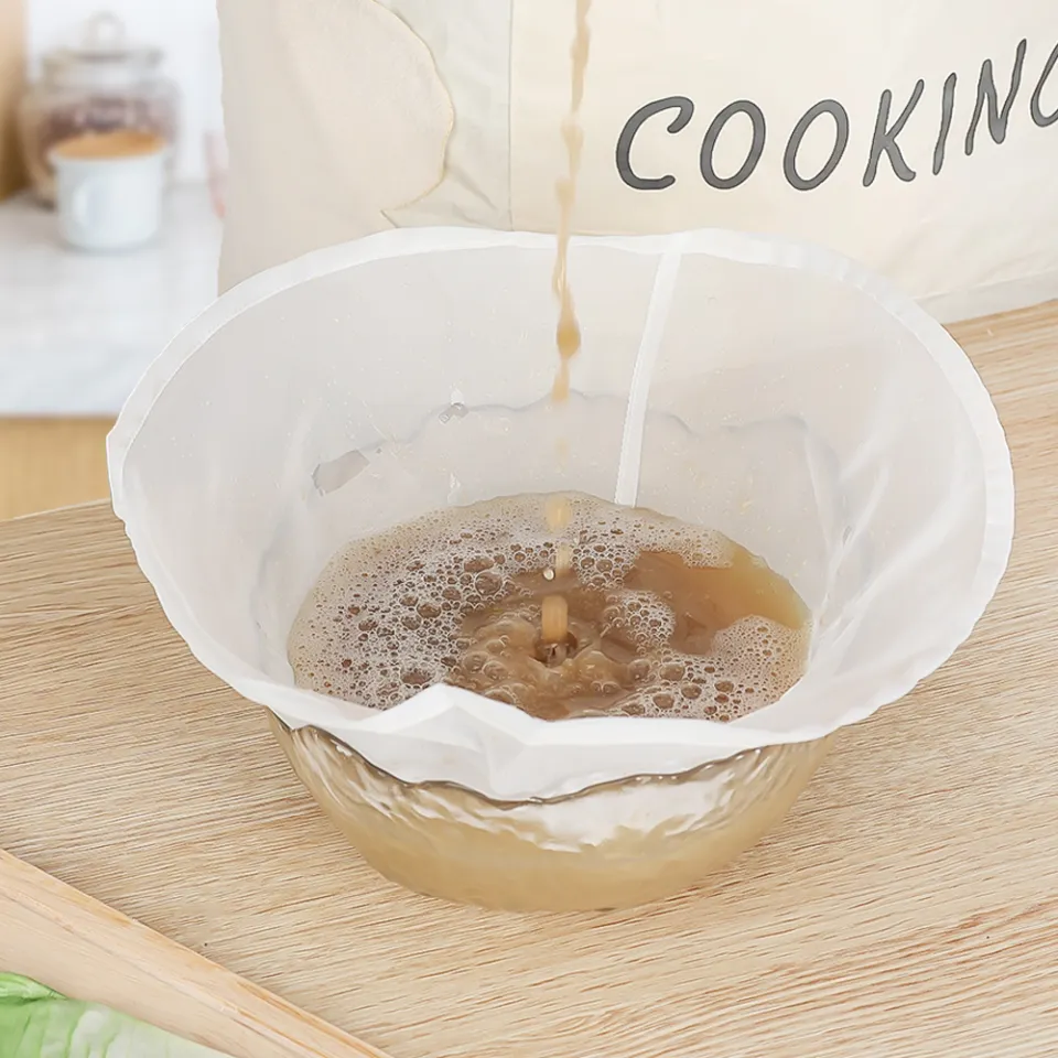 Reusable Nylon Mesh Nut Milk Bag - Fine Mesh Strainer For Almond Milk, Cheese, Juice, Coffee - Eco-Friendly Kitchen Tool