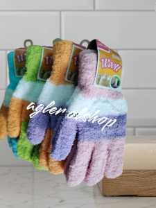 sarung tangan motor bulu buat perempuan motif belang belang bahan wool tebal murah