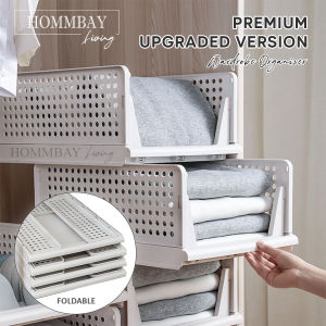 HOMMBAY Stock Clearance Sale ! Foldable Modular Retractable Storage Shelf / Stackable Storage Rack Drawer / Wardrobe Organizer Multiple Colours Available