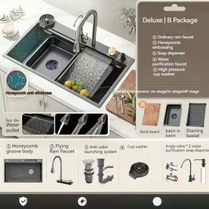 Nano Kitchen Sink Kitchen Basin Vegetable Washing Basin Kitchen Stainless Steel Sink Basin Kitchen Durable Nano stainless steel 304 household kitchen sink classic style 厨房水槽