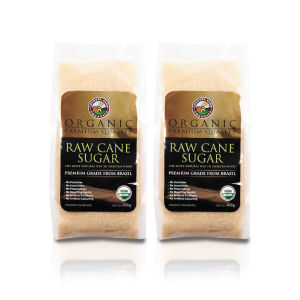 [TWIN PACK] USDA Organic Raw Cane Sugar [2x400g]. Natural Sweetener No Artificial Fertilizers & Colorings Halal Certified. Expiry Date: 7th August 2026