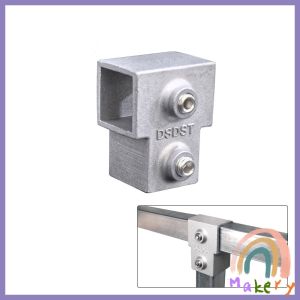 Makey【Ready in Stock】 Aluminum alloy Square Tube Pipe Connector Tube Pipe Fitting Accessories with Screw 25x25mm