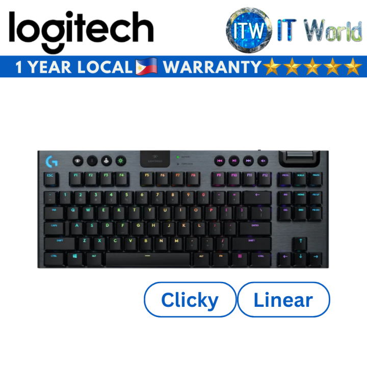 Logitech G913 TKL Tenkeyless Lightspeed Wireless RGB Mechanical Gaming ...