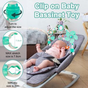 ZEEMIN Baby Stroller Arch Toy Elephant Baby Crib Mobile Rattle Hanging Toys for Newborn Babies Infant Activity Sensory Development Toys