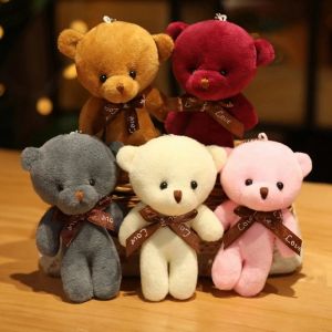 12CM Cute Mini Teddy Bear Plush Toy Keychain Backpack Pendant Wedding Decoration Birthday Christmas Gift for Children