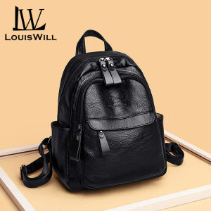 LouisWill Women’s Backpack Shoulders Bag Fashion Backpack Waterproof PU Large Capacity Backpack Casual Zipper Packs Multiple Pockets For Girls Teens Women’ Fashion