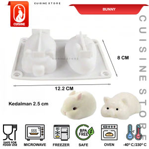 Cetakan Kelinci Silikon 6 Lubang Loyang Puding bolu coklat Kelinci Bunny Ester Rabbit Mold CUISINE
