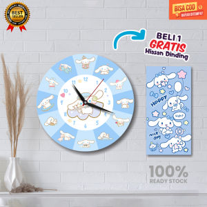 Jam Dinding Karakter Sanrio Kuromi Cinnamoroll My Mellody Hello Kitty