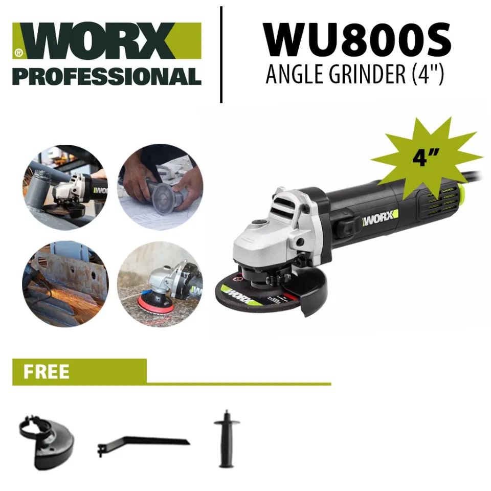 WORX WU800S.2 100mm 720W Corded Angle Grinder Professional Power