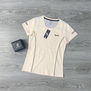 A044 -  Áo cộc tay Sport phối lưới thể thao tập gym yoga nữ vải thun lạnh 4 chiều