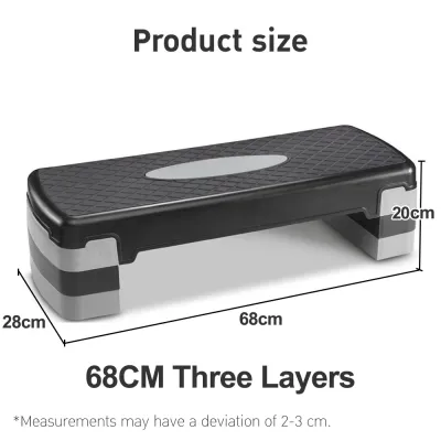 【HOT SALE+3Layers】Aerobic Stepper Yoga Pedal Indoor Yoga Gym Aerobic Exercise Pedal 80CM 3Layers Adjustable Aerobic Stepper Fitness Equipment Home Exercise Body Dance Fitness Yoga Stretching Pedal