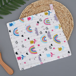 Soft Face Towel Baby Towel Pure Cotton Six Layers Cartoon Absorbent Towel Face Wash Towel Hand Towel