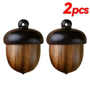 5/1pcs Solid Wood Medicine Pill Box Mini Wooden Rescue Tablets Case Portable Storage Sealed Container for Outdoor First Aid Tool