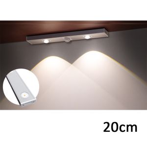Lampu Sensor Gerak Otomatis Led Lampu Strip Tempel Ukuran 10/20 /40 / 60Cm Lampu Tidur Led Charging Untuk Lemari/Samping Tempat Tidur/Lemari Anggur