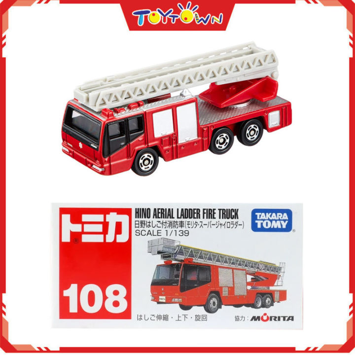 Tomica Takara Tomy No.108 Hino Aerial Ladder Fire Truck