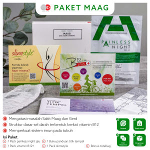 Paket Terapi Maag Mengobati Asam Lambung Koyo Turki One More Painless Night Glu B12plus Slimstyle