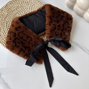 LUMIQLO Fluffy Fur Collar Scarf Lace Up Style Thickened Mink Fur Scarf Versatile Warm Neck Protection Scarf Winter Season
