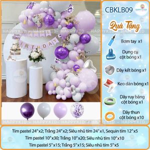 Set bong bóng bay trang trí sinh nhật thôi nôi cho bé tặng kèm phụ kiện HAPPYKID CBLBB
