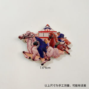 Inner Mongolia Baoben Horse 3D Painted Magnet i Sejuk Menunggang Magnet Kuda  Cenderamata Magnet Pelancongan China
