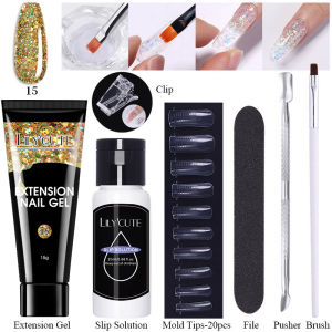 Bộ Gel Nối Móng Màu Nude Trong Suốt 7 Cái/bộ Cho Móng Bộ Làm Móng Nối Dài Nhanh Bộ Dụng Cụ Làm Móng Khuôn Nối Dài Ngón Tay