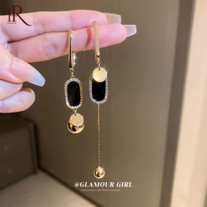 Frascati Asymmetric Rhinestone Tassel Drop Earrings Korean Luxury Fashion Temperament Earrings For Women Girl Jewelry Gift